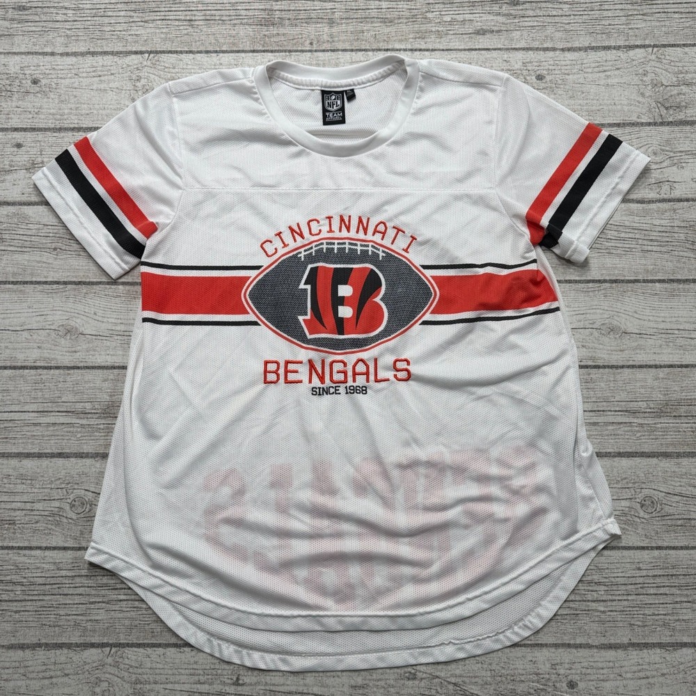 NFL Cincinnati Bengals Jersey Women's XL White Mesh Football Athletic Sportswear